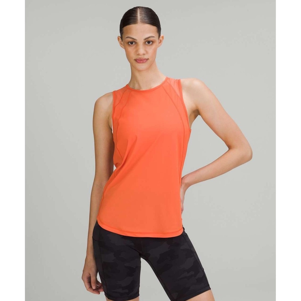 Lululemon‎ Sculpt Tank Top Warm Coral Mesh Cut Out / Womens Small